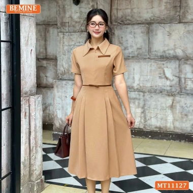 Đầm công sở BEMINE cổ đức, khóa kéo trước, dáng chữ A, giảm giá 289k 5 Đầm công sở BEMINE cổ đức, khóa kéo trước, dáng chữ A, giảm giá 289k 5
