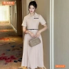 Đầm công sở BEMINE cổ đức, khóa kéo trước, dáng chữ A, giảm giá 289k 6