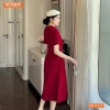 Đầm công sở BEMINE cổ đức, khóa kéo trước, dáng chữ A, giảm giá 289k 7