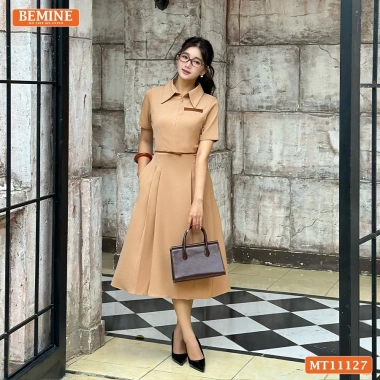 Đầm công sở BEMINE cổ đức, khóa kéo trước, dáng chữ A, giảm giá 289k 10 Đầm công sở BEMINE cổ đức, khóa kéo trước, dáng chữ A, giảm giá 289k 10