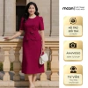 Đầm công sở bigsize cao cấp ôm dáng Samy đính hoa thanh lịch, cotton co giãn, thoải mái, giảm giá 399.000₫