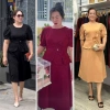 Đầm công sở bigsize cao cấp ôm dáng Samy đính hoa thanh lịch, cotton co giãn, thoải mái, giảm giá 399.000₫ 8