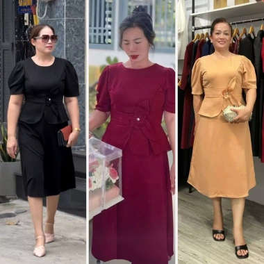 Đầm công sở bigsize cao cấp ôm dáng Samy đính hoa thanh lịch, cotton co giãn, thoải mái, giảm giá 399.000₫ 8