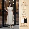 Đầm công sở cao cấp dáng dài màu kem - Cape vai hoa sang trọng, tôn dáng thanh lịch, giảm còn 632.880₫