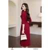 Đầm công sở CITI MODE FASHION đỏ chân A xếp ly lệch, tag cài - 499.000₫ 2