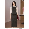 Đầm công sở CITI MODE FASHION ôm liền peplum kẻ đen trắng cổ vạt nơ – Giá 499.000 VND 2