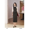Đầm công sở CITI MODE FASHION ôm liền peplum kẻ đen trắng cổ vạt nơ – Giá 499.000 VND 6