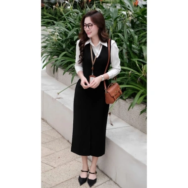 Đầm công sở La Merci DV03 đen ôm nhẹ, chất liệu dày dặn, thoải mái - Giá chỉ 350.000đ