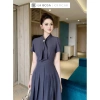 Đầm công sở La Rosa V1.392 - Dáng dài xếp ly, cổ nơ đính đá, giảm còn 409k 4