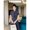 Đầm công sở La Rosa V1.392 - Dáng dài xếp ly, cổ nơ đính đá, giảm còn 409k 5