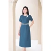 Đầm công sở LALULILL dáng A nhẹ, tay cộc, cổ tròn, xi tuýt co giãn - Giá chỉ 469.000đ 2