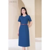 Đầm công sở LALULILL dáng A nhẹ, tay cộc, cổ tròn, xi tuýt co giãn - Giá chỉ 469.000đ 3