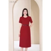 Đầm công sở LALULILL dáng A nhẹ, tay cộc, cổ tròn, xi tuýt co giãn - Giá chỉ 469.000đ 5