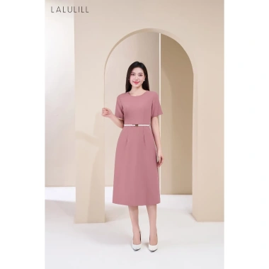 Đầm công sở LALULILL dáng A nhẹ, tay cộc, cổ tròn, xi tuýt co giãn - Giá chỉ 469.000đ 6 Đầm công sở LALULILL dáng A nhẹ, tay cộc, cổ tròn, xi tuýt co giãn - Giá chỉ 469.000đ 6