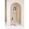 Đầm công sở LALULILL dáng A nhẹ, tay cộc, cổ tròn, xi tuýt co giãn - Giá chỉ 469.000đ 7