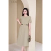 Đầm công sở LALULILL dáng A nhẹ, tay cộc, cổ tròn, xi tuýt co giãn - Giá chỉ 469.000đ 10