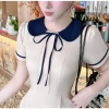 Đầm công sở Lux W Kem, dáng xòe nhẹ tay ngắn, eo tôn dáng, đi làm tiệc 339k 2