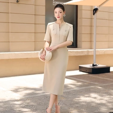 Đầm công sở nữ twill silk chéo Hàn thanh lịch - Giá ưu đãi 418.500₫ OT11B094 4