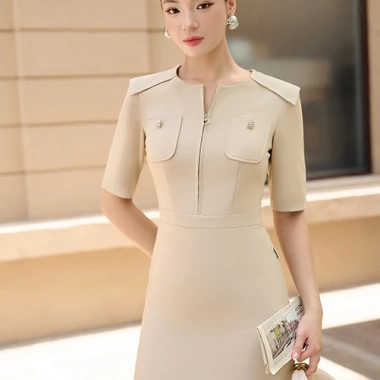 Đầm công sở nữ twill silk chéo Hàn thanh lịch - Giá ưu đãi 418.500₫ OT11B094 5