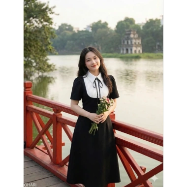 Đầm công sở Ohari Fashion cổ sơmi giả yếm chữ A, thanh lịch trẻ trung, size S-XXL, giá 210.000₫ 5 Đầm công sở Ohari Fashion cổ sơmi giả yếm chữ A, thanh lịch trẻ trung, size S-XXL, giá 210.000₫ 5