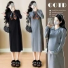 Đầm công sở thu đông dài tay cổ sơ mi cài cúc mix khăn lụa điệu đà, váy thời trang X604 215.000₫ 2
