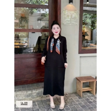Đầm công sở thu đông dài tay cổ sơ mi cài cúc mix khăn lụa điệu đà, váy thời trang X604 215.000₫ 6
