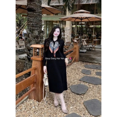 Đầm công sở thu đông dài tay cổ sơ mi cài cúc mix khăn lụa điệu đà, váy thời trang X604 215.000₫ 8