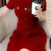 Đầm công sở trung niên TEA NA VD016 - Váy phối nút thanh lịch, gọn nhẹ, phong cách dân phòng, 145.000 VND 2