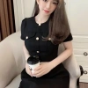 Đầm công sở trung niên TEA NA VD016 - Váy phối nút thanh lịch, gọn nhẹ, phong cách dân phòng, 145.000 VND 4