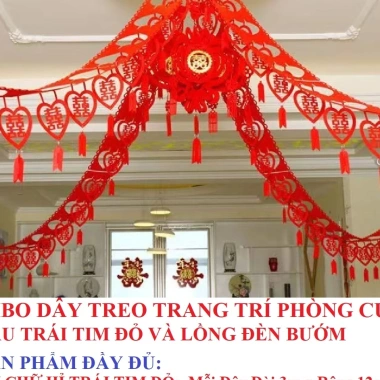 Đám Cưới: Dây Treo Chữ HỶ ĐỎ, Lồng Đèn Chữ PHÚC - Trang Trí Đá M CuỲ, Giá 37.200 VND