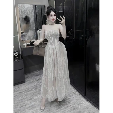 Đầm cúp ngực phối ren dáng dài, tôn dáng thanh lịch, giảm còn 255k - Minnie Shop 10 Đầm cúp ngực phối ren dáng dài, tôn dáng thanh lịch, giảm còn 255k - Minnie Shop 10