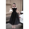 đầm dạ hội Katty trễ vai dài xòe sang trọng, váy dự tiệc cao cấp tôn dáng, chỉ 385k 2