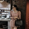 Đầm Dạ Tweed Tay Phồng Cổ Đính Đá Sang Trọng - Váy Tiểu Thư Thu Đông Noel Tết, Ảnh Thật, Loại 1, Giá 445k 4