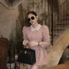 Đầm Dạ Tweed Tay Phồng Cổ Đính Đá Sang Trọng - Váy Tiểu Thư Thu Đông Noel Tết, Ảnh Thật, Loại 1, Giá 445k 5