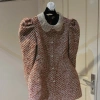 Đầm Dạ Tweed Tay Phồng Cổ Đính Đá Sang Trọng - Váy Tiểu Thư Thu Đông Noel Tết, Ảnh Thật, Loại 1, Giá 445k 8