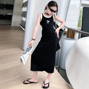 Đầm dài mùa hè phong cách Hàn Quốc cho bé gái lớn và nhỏ 3-14 tuổi, váy thể thao ôm vừa, đẹp mắt, siêu thoáng, giá ưu đãi 128.700₫