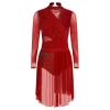 Đầm dài tay lấp lánh kim cương Nyeemya Nữ – Leotard ruched, thiết kế khiêu vũ 6