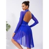 Đầm dài tay lấp lánh kim cương Nyeemya Nữ – Leotard ruched, thiết kế khiêu vũ 10