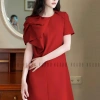 Đầm đỏ nơ tay NGADO - Đầm suông công sở, dự tiệc, giá chỉ 349.000 VNĐ