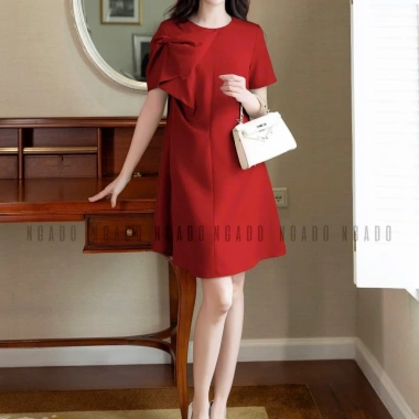 Đầm đỏ nơ tay NGADO - Đầm suông công sở, dự tiệc, giá chỉ 349.000 VNĐ 3 Đầm đỏ nơ tay NGADO - Đầm suông công sở, dự tiệc, giá chỉ 349.000 VNĐ 3