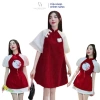 Đầm đỏ tay lở chụp hình Tết sang chảnh DH STUDIO giảm giá 199k rực rỡ đầu năm