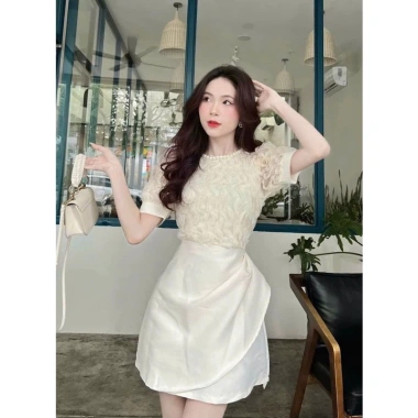 Đầm dự tiệc cổ tròn đính chuỗi sang trọng Stella Dress - Giá chỉ 199.000₫