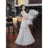 Đầm dự tiệc cổ yếm ren hoa, lưới xòe bồng Runam – Thiết kế bay bổng, sang trọng, không cườm cổ, giá 140k JUDINO 5
