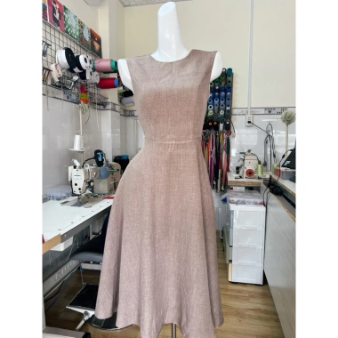 Đầm dự tiệc công sở KOCHY D39 cổ tròn dáng xoè, thanh lịch, size S‑L, giảm giá 349k