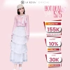 Đầm dự tiệc La Rosa áo dạ lửng nơ nổi bật, mix chân váy dài xòe phồng - 575k