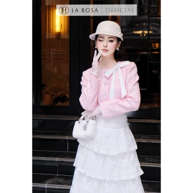 Đầm dự tiệc La Rosa áo dạ lửng nơ nổi bật, mix chân váy dài xòe phồng - 575k 6