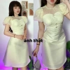 Đầm dự tiệc nữ trắng kem Wenji Store Cổ đá tay ngắn phồng tiểu thư giá 57.600đ 5