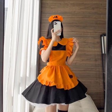 Đầm Halloween Gothic Người Giúp Việc Bí Ngô Đáng Yêu Giảm Giá Đặc Biệt 117k 2