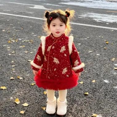 Đầm Hanfu Bé Gái Sườn Xám – Phong Cách Quốc Gia, Dành cho Tết Nguyên Đán, Giá chỉ 440.862₫