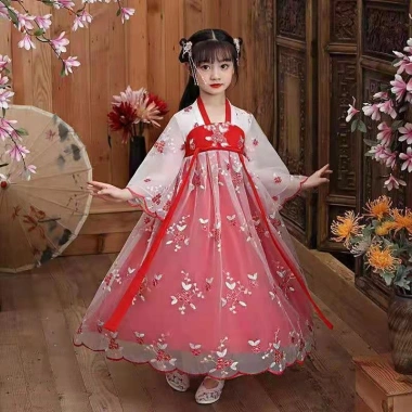 Đầm Hanfu Đỏ Dài Thêu Cho Bé Gái Thời Trang Trẻ Em Giá Ưu Đãi 186.851₫